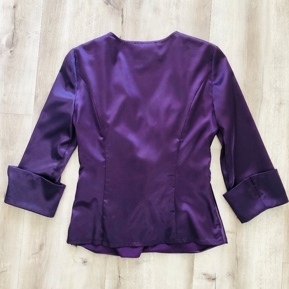 Joseph Ribkoff, Purple, Satin, Twist Front, Top, Blouse, Size 6, Nice Condition - Picture 4 of 12